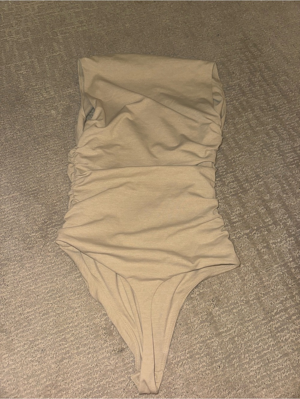 Aritzia Contour Flourish Bodysuit in Heather Oat Beige - Picture 3 of 3